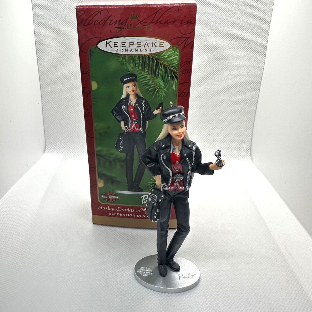 2000 Hallmark Harley Davidson Barbie Keepsake Christmas Ornament w/box